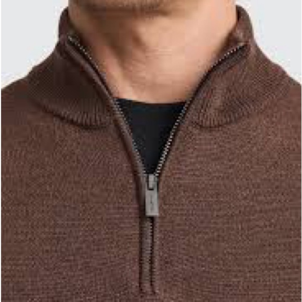 FREE* Red Head BassPro Shops Brown Sweater Vest Cotton 1/4 zip Mock Neck Size XL - Picture 4 of 16